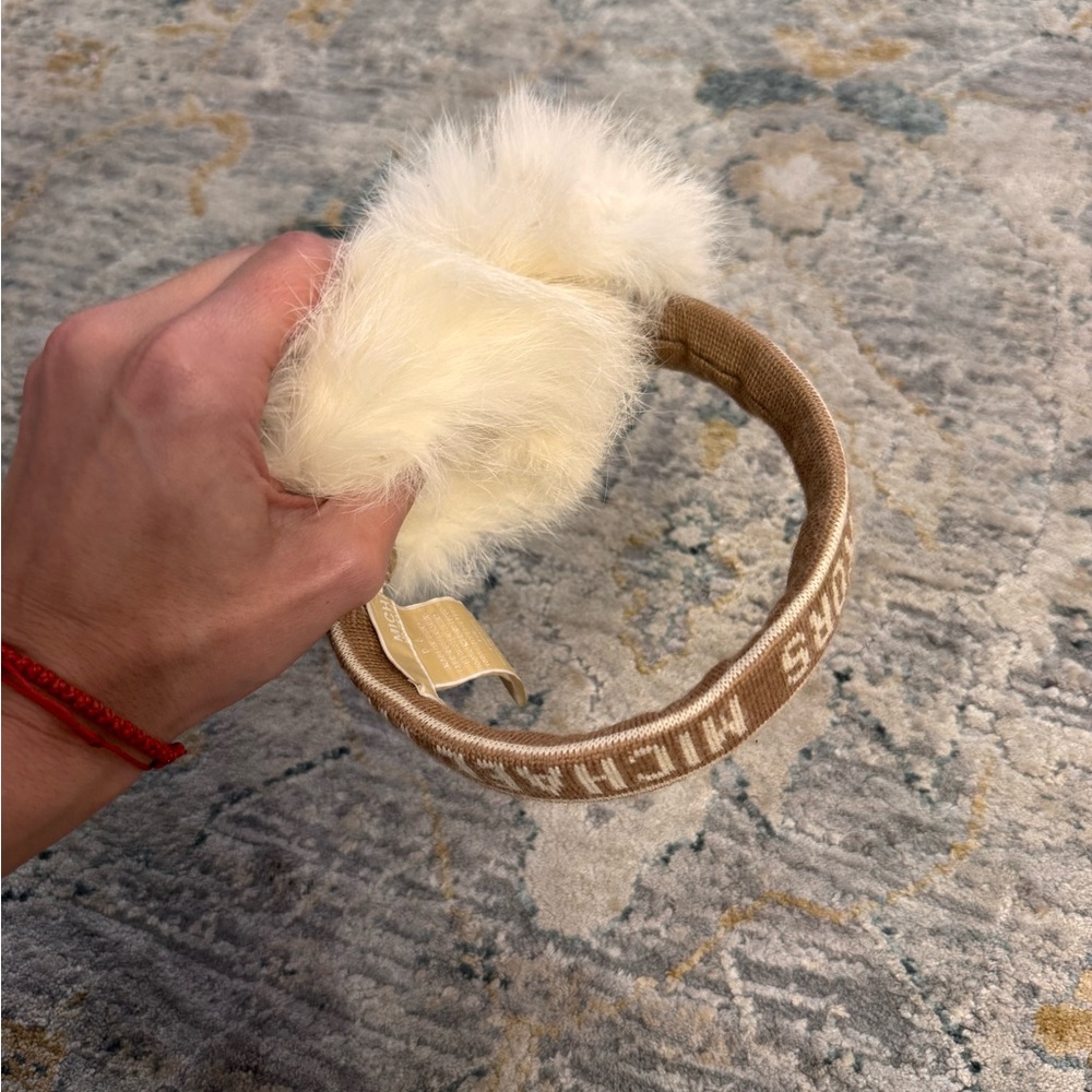 Michael Kors Beige and Cream Fur Ear Muffs - Picture 4 of 4